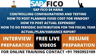 SAP CO S4 HANA, PLANNED COST AND ACTUAL COST POSTING FOR VENDOR WITH EXPENSES, COST CENTER REPORTING