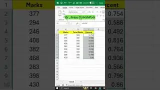 Percentage | Find percentage in excel | #excel #exceltips