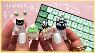 Making Cute Custom Keycaps with Resin and Polymer Clay + Keyboard Modding ✨ CoolRiceBunnies