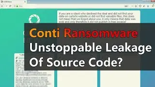 This ransomware keeps getting leaked | Conti.Ransom