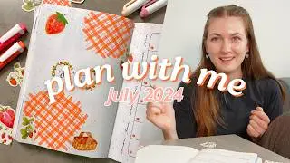 JULY PLAN WITH ME 🍓 monthly reset + bullet journal setup