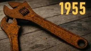 Extremely Rusty Adjustable Wrench Restoration :: 70 years old - W.Germany & Poland made
