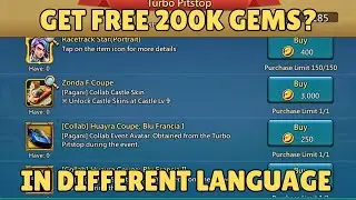 Lords Mobile - Free 200k gems from Collab!! | different language event