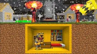 Minecraft EXPLOSIVE APOCALYPSE DISASTER VILLAGE MOD / BUILD BUNKER TO SAVE VILLAGERS! Minecraft Mods