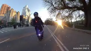 Full Loop Sunset Riding EUC Sherman in Central Park NY (Loop 1 of 2)