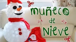 DECORACIÓN NAVIDEÑA. DIY. Muñeco de nieve con vasos de plastico. ♥