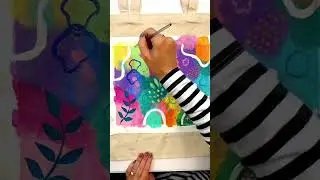 Abstract painting on a canvas bag. #diycrafts #art #abstractart #abstractpainting