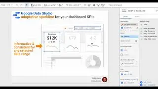 Google Data Studio adaptative sparkline for your dashboard KPIs - Configuration review