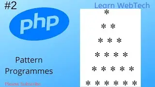 Print triangle of stars in PHP | Triangle of stars in PHP| Stars patterns