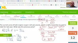 Finding the original amount in percent change problems
