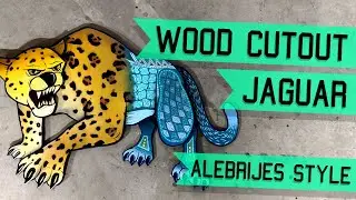Jaguar Oaxaca Folk Art Alebrijes Style || Wood Cutout Hand Painted Sign