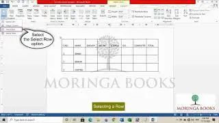 How to Select a Table and its Different Parts in MS Word 2013 in Windows 10