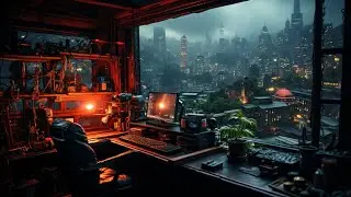 Chilling Amidst a Cyberpunk Cityscape- Relaxing Atmospheric Ambient