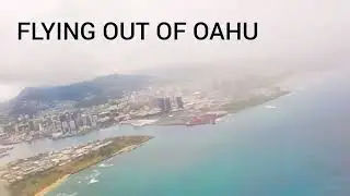 Flying out of Oahu on a cloudy day! Honolulu airport, Hawaii