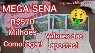 Como jogar na MEGA-SENA e valores das apostas 🤑