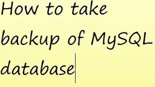 backup of MySQL database