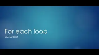Free Excel VBA Macro Tutorial - VBA Macro - For Each Loop - Simple Example