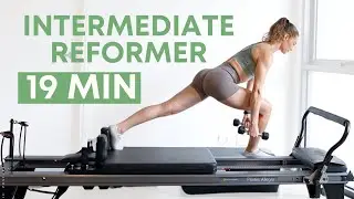 19 min REFORMER PILATES for lean legs and sculpted abs (intermediate - advanced) | 1kg dumbbells