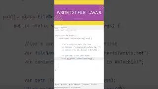 Write Text File Using Java 8 | WeTechie | 