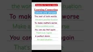 Learn English idioms and phrases with meaning vocabulary 