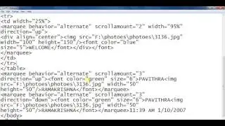 html text and image animation using marquee tag and attribute