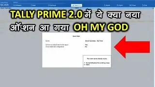 Tally Prime 2.0 Updates Check Gstin No Or Save View New Option In Tally Prime