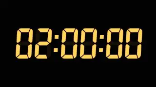 2 Hours Digital Countdown Timer | Black Background | Yellow Text | No Sounds