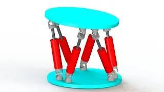 Stewart Platform / Hexapod Table Mechanism Animation in Solidworks