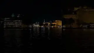 Night view of Ambrai ghat in Udaipur