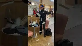 Awkward Guy Making it Rain at Service Station 😬