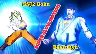 Goku Kamehameha vs Ryu Hadoken which one looks better in super slow motion #goku #ryu #dbz #capcom