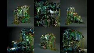 Houdini | TOPs Experiment | 6 Renders Mosaic