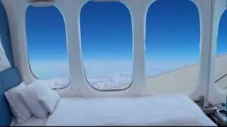 Airplane White Noise For Instant Sleep - 4 hour ASMR in the sky