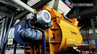 2×HZS270concrete batch plant+WCRE60Automatic Waste Concrete Recycling Equipment