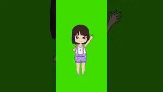 School girl talking green screen animation video 