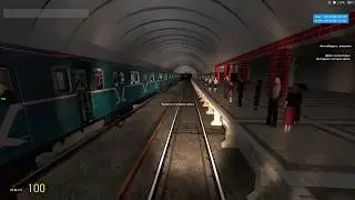 Garry's Mod - Metrostroi: Еж3 на полосатой линии.