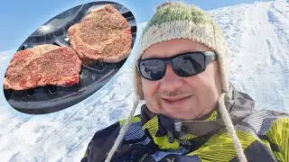 СТЕЙКИ НА ПРИРОДЕ! Дед - коммерсант точит ножи