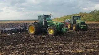 Сахарная Свекла 2021-2022.Вспашка, Трактор JOHN Deere 8430. Будни тракториста. 8-курпусный плуг.
