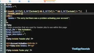 Part 4 - PHP MySQL Community Site Series - User Activation Script