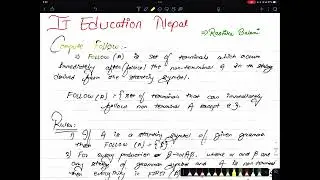 Unit 2.2 | Compute FOLLOW | LL(1) Parsing | Syntax Analysis | Compiler Design  | By Roshika Balami