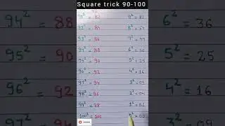 square trick of 91-100 | short #youtubeshort #viralshort