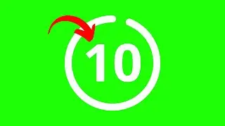 The Most Simplest 10 Seconds Green Screen Countdown Timer - No sound