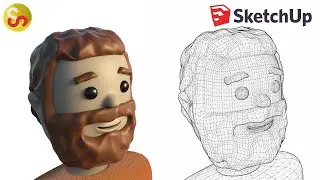 SketchUp Character Modeling with SUbD and Quadface Tools - Timelapse Tutorial