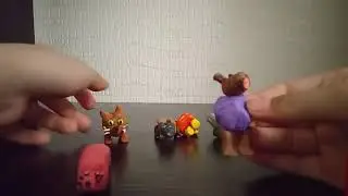 Мои мемы из пластилина.мышка сосиска, кошка картошка и остальные