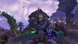 Pandaren Hunter Dancing atop the Valdrakken Fountain