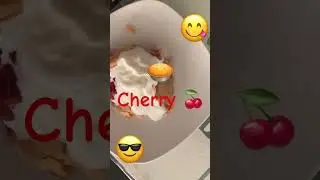 Dessert, cherry pie with whip cream 🥧 ￼Homemade