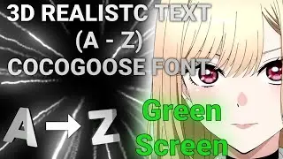 3d realistic text for AMV | green screen (A - Z) 1080p 60fps