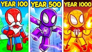 100 To 1000 YEARS AS SPIDERMAN! (Roblox)