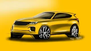 how to draw a car | suv #render in #sketchbook