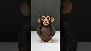 Monkey Craft Making With Coconut Shell 🥥 🥥 🥥 #shorts  #coconutshellcraft #diy
